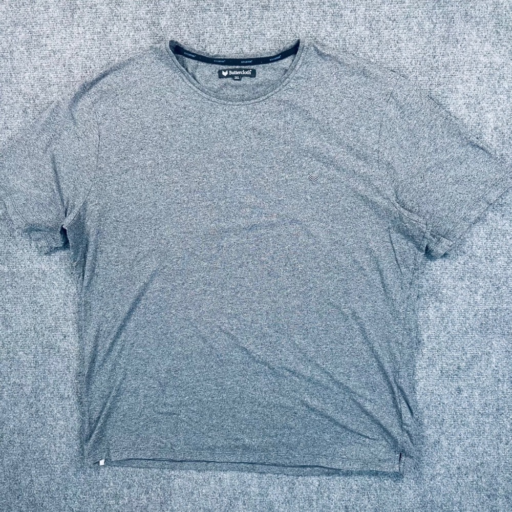 Buttercloth Men's 2XL Heather Grey Icy Cotton Rayon Blend T-Shirt Mint Infused - Picture 2 of 9